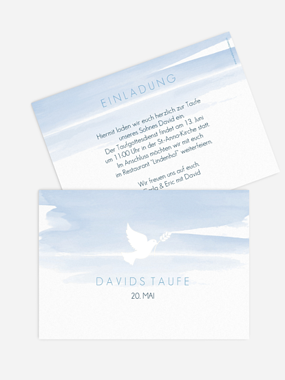 Taufeinladung Aquarellbild