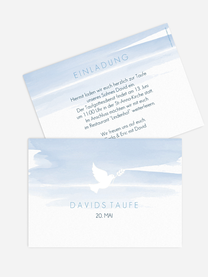 Taufeinladung Aquarellbild