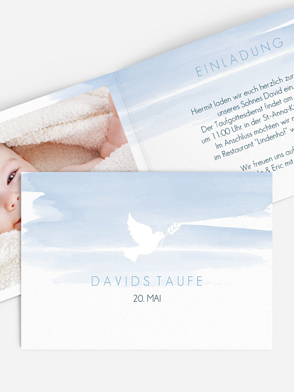 Taufeinladung Aquarellbild