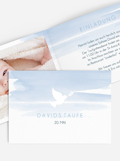 Taufeinladung Aquarellbild