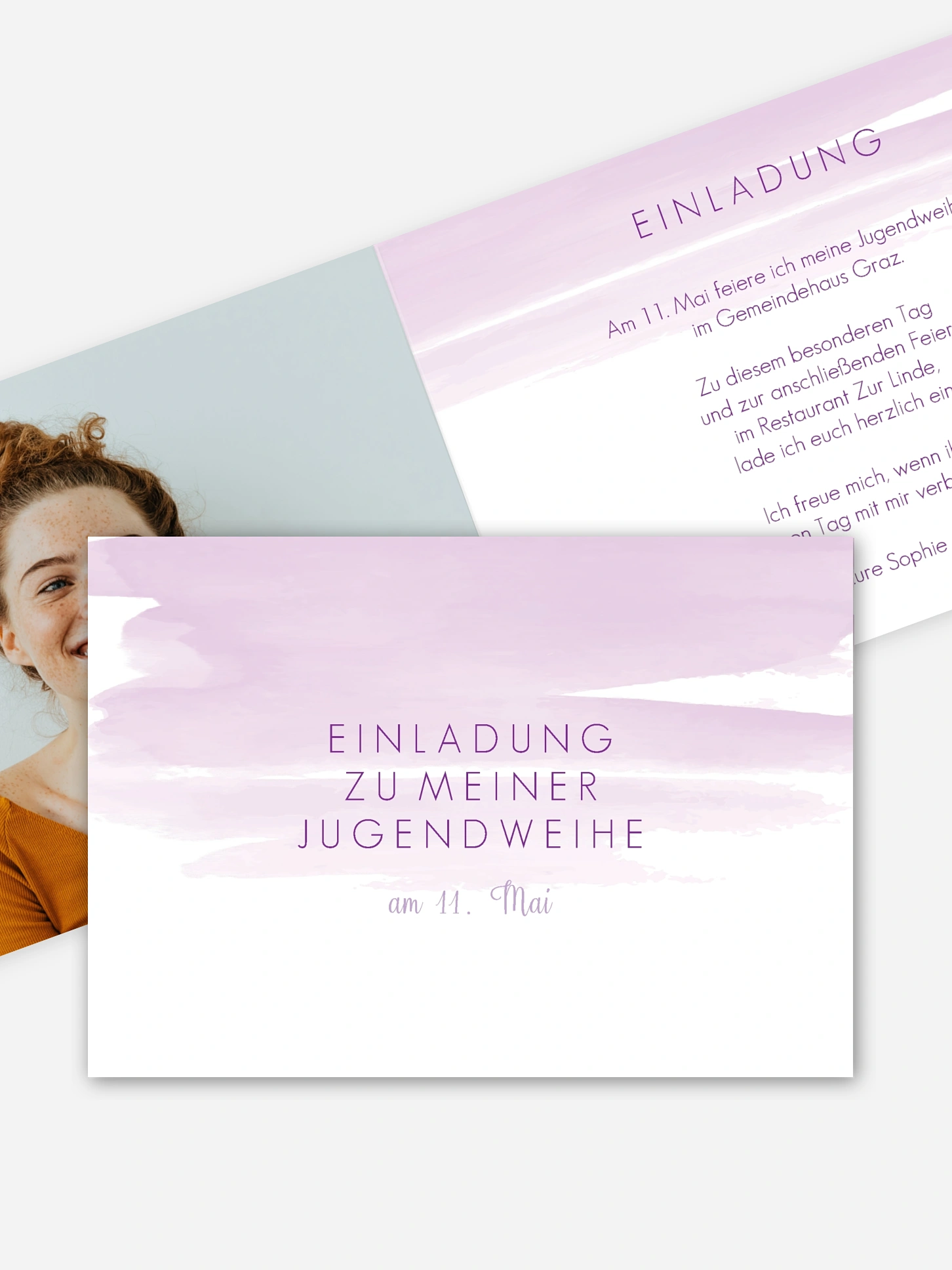 Einladung Jugendweihe Aquarellbild