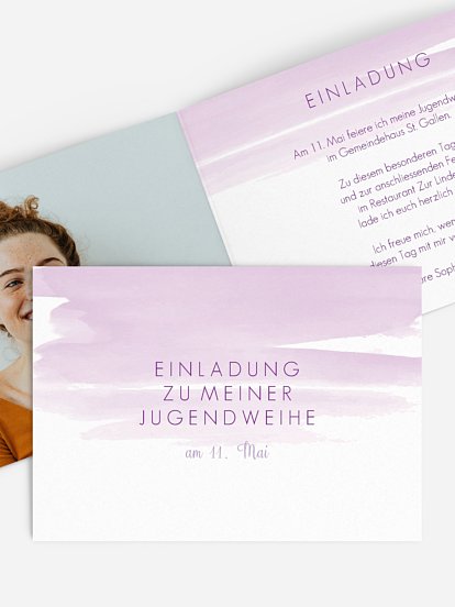 Einladung Jugendweihe Aquarellbild