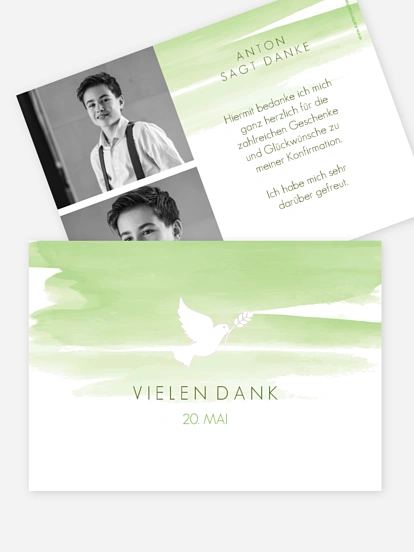 Danksagung Konfirmation Aquarellbild