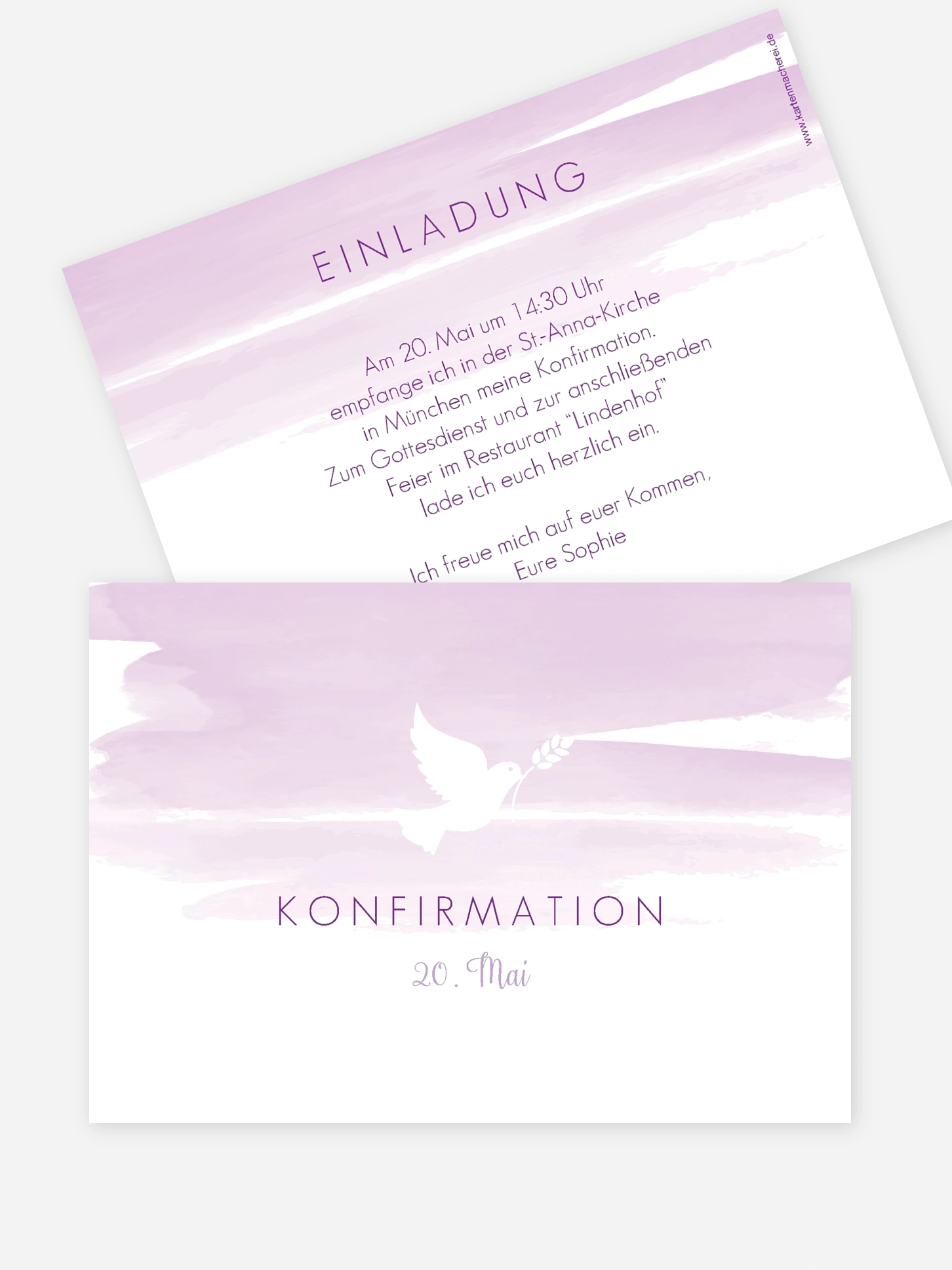 Konfirmationseinladung Aquarellbild