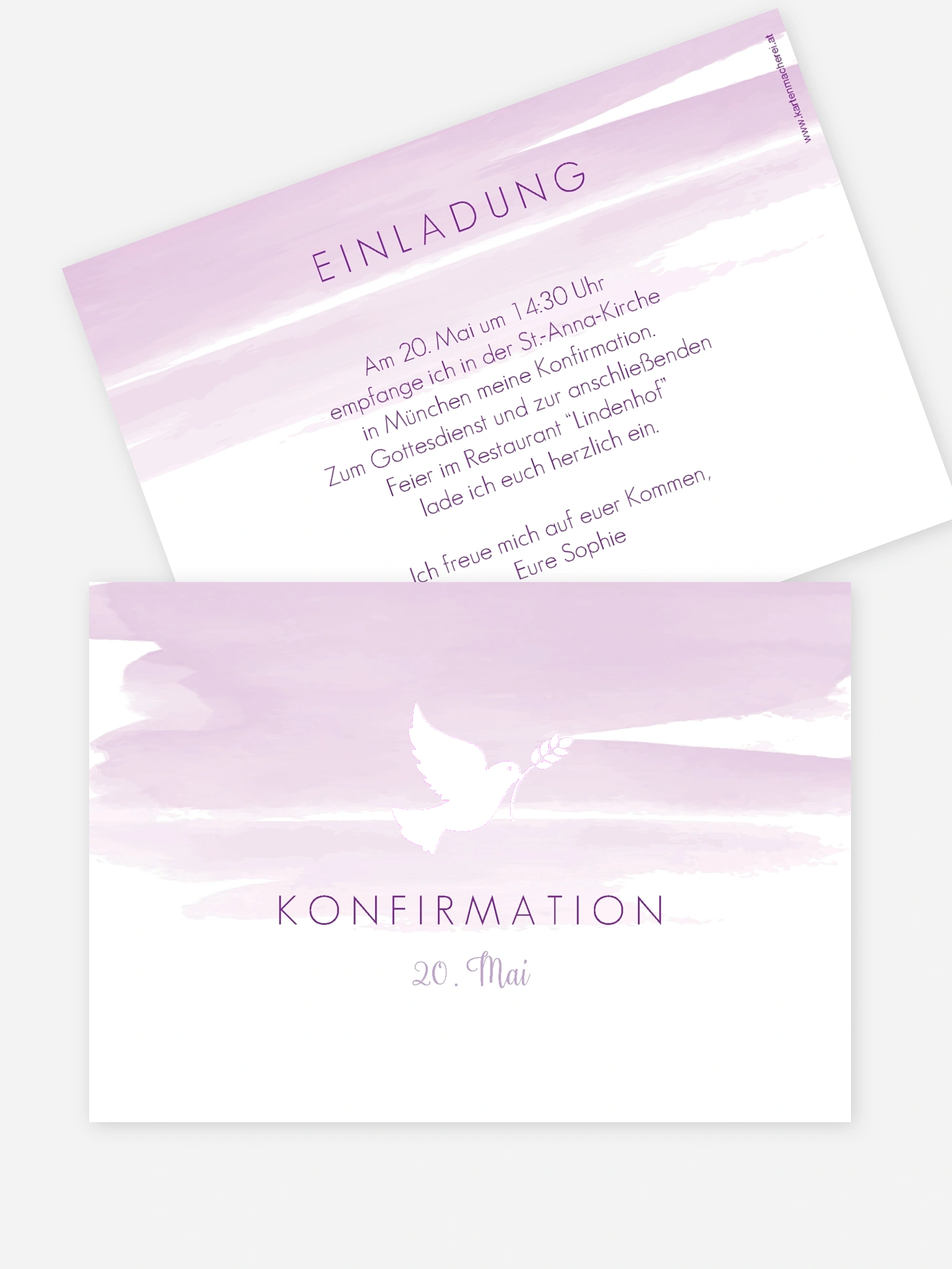 Konfirmationseinladung Aquarellbild