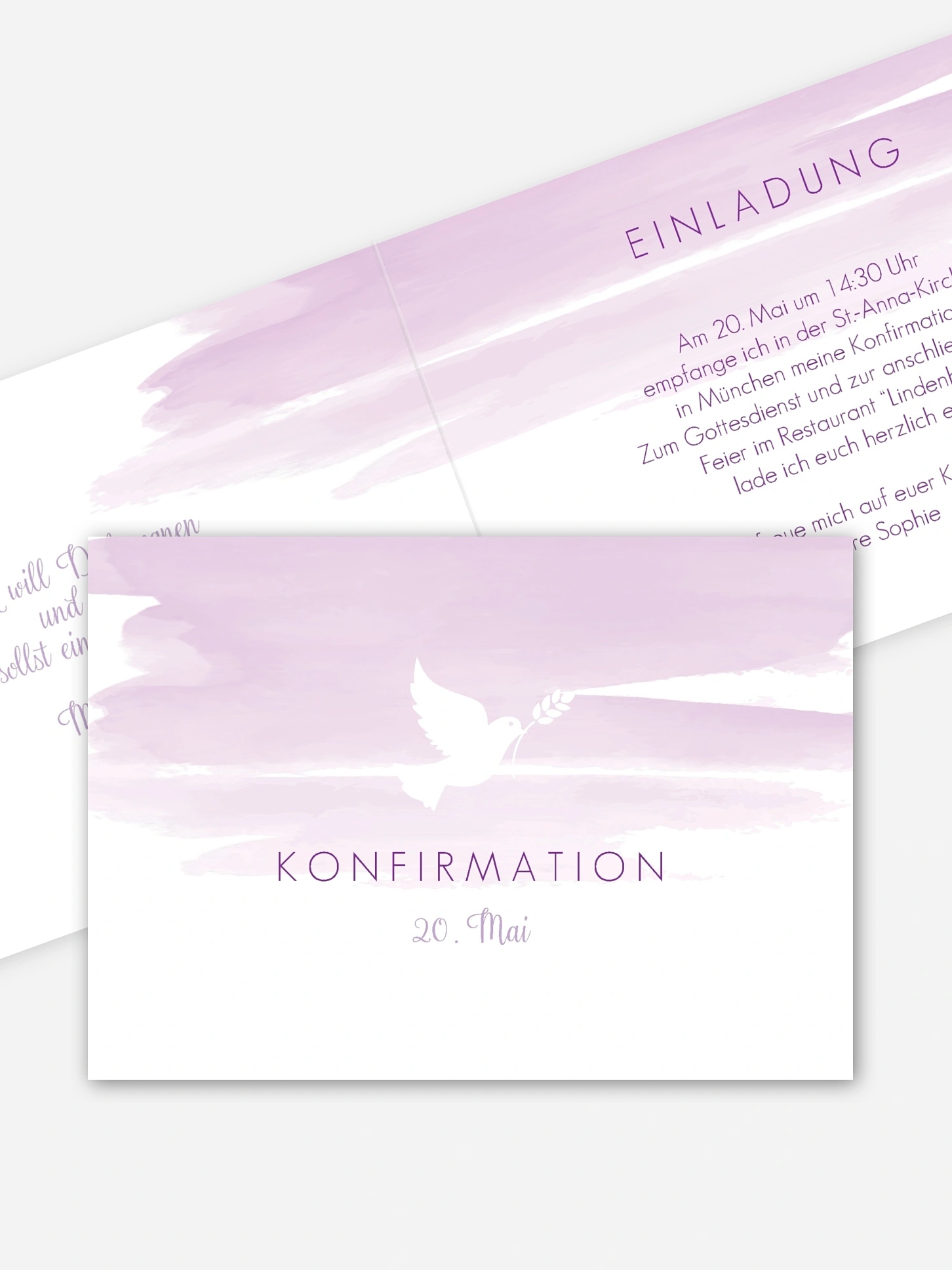 Konfirmationseinladung Aquarellbild
