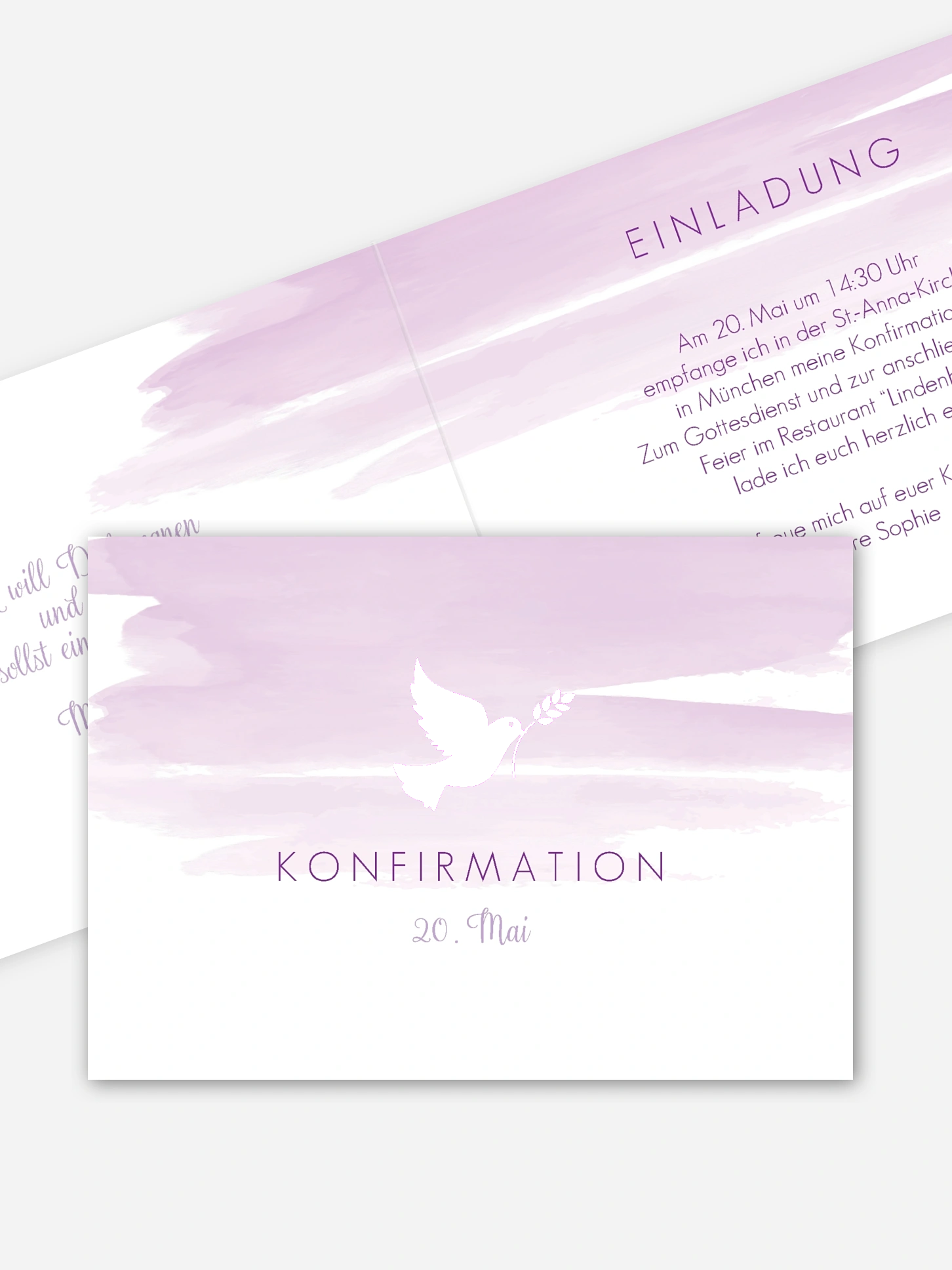 Konfirmationseinladung Aquarellbild