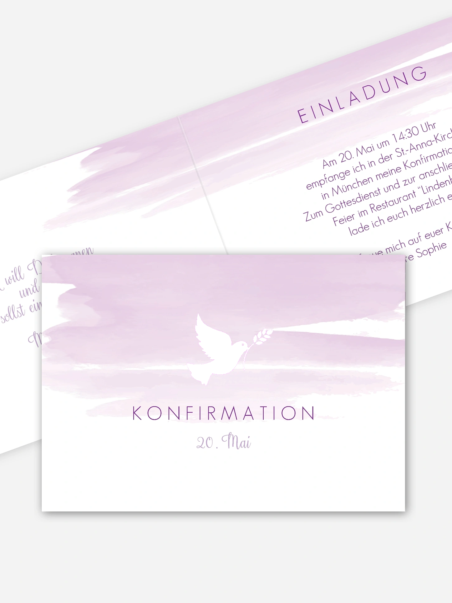 Konfirmationseinladung Aquarellbild