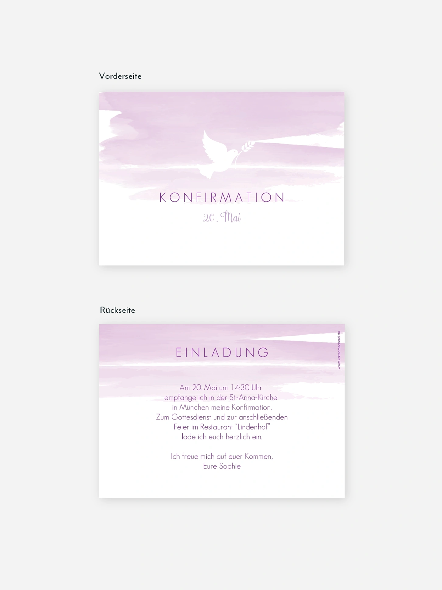 Konfirmationseinladung Aquarellbild