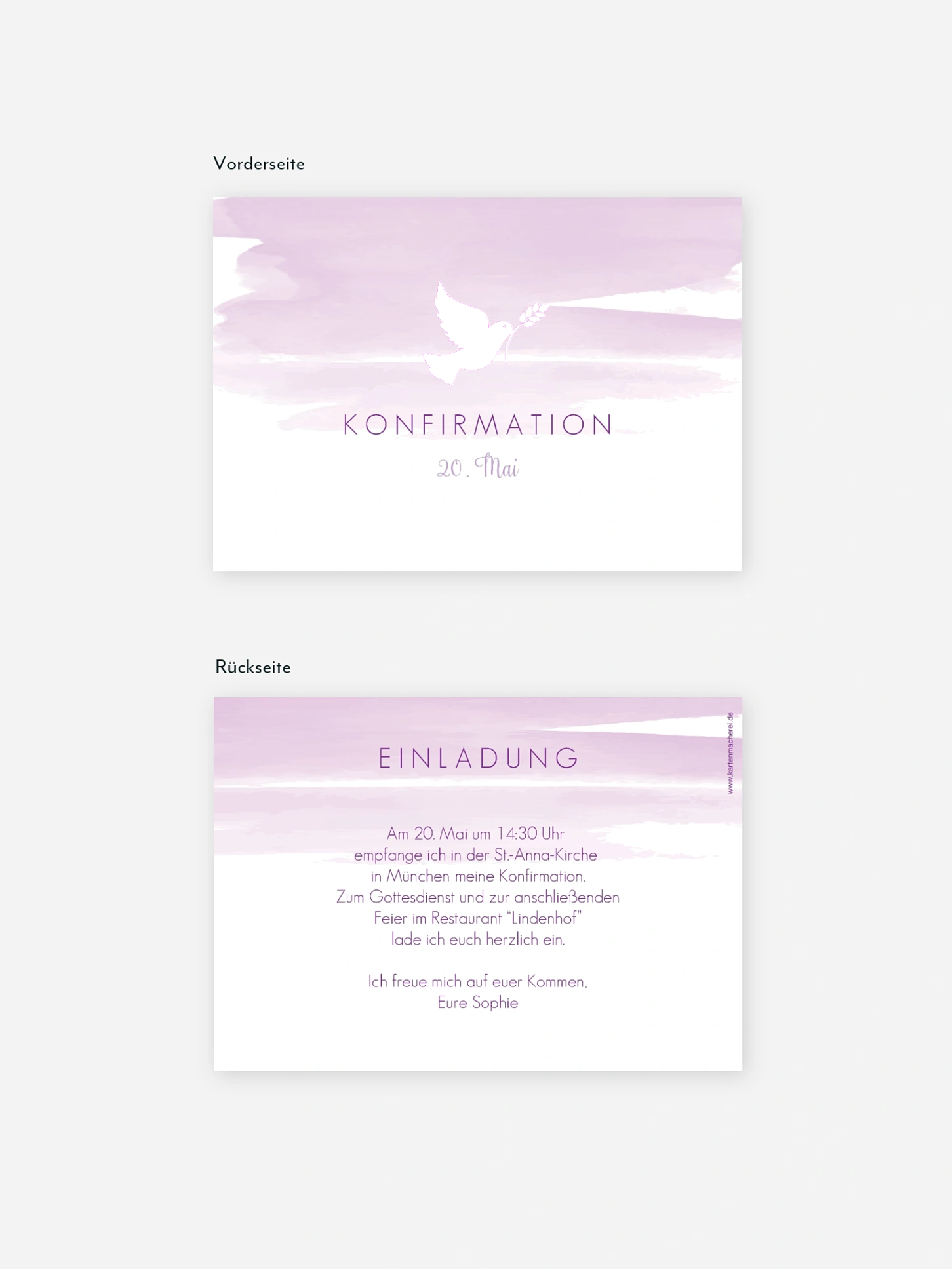 Konfirmationseinladung Aquarellbild