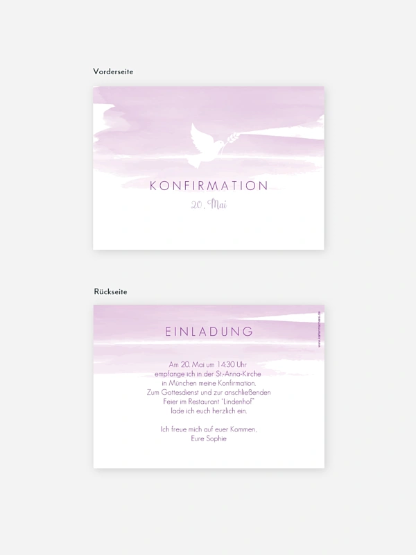 Konfirmationseinladung Aquarellbild