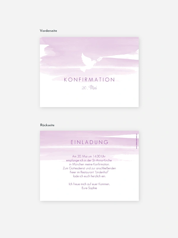 Konfirmationseinladung Aquarellbild