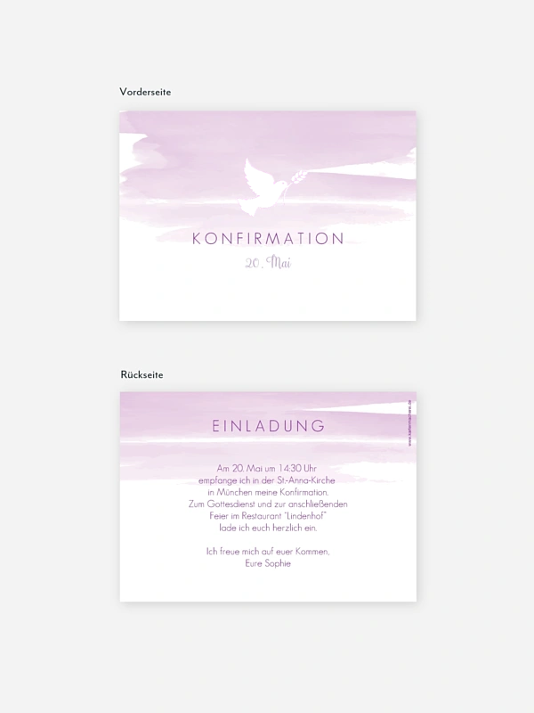 Konfirmationseinladung Aquarellbild