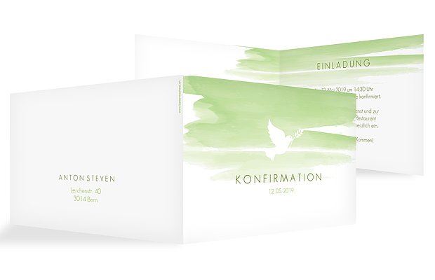 Konfirmationseinladung Aquarellbild
