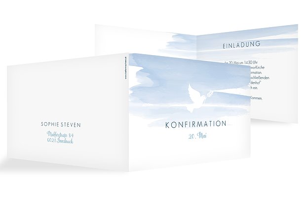 Konfirmationseinladung Aquarellbild