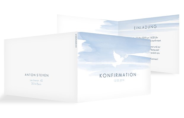 Konfirmationseinladung Aquarellbild
