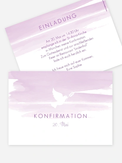 Konfirmationseinladung Aquarellbild