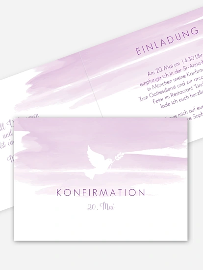 Konfirmationseinladung Aquarellbild