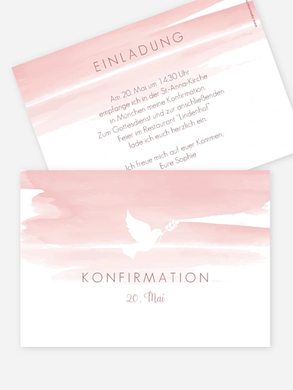 Konfirmationseinladung Aquarellbild