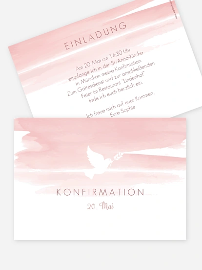 Konfirmationseinladung Aquarellbild