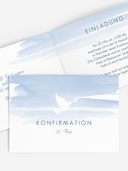 Konfirmationseinladung Aquarellbild