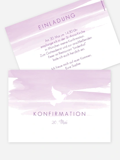 Konfirmationseinladung Aquarellbild