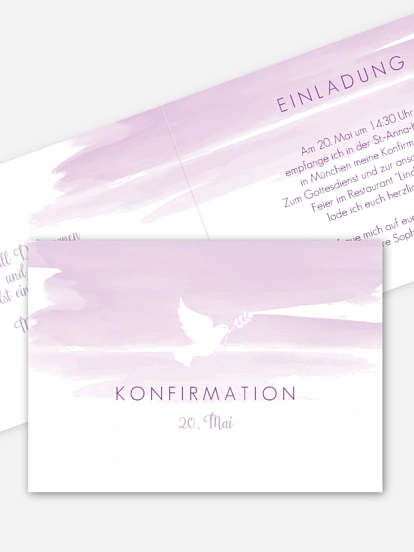 Konfirmationseinladung Aquarellbild
