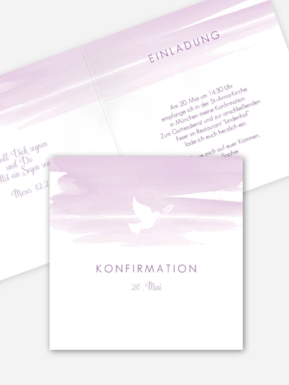 Konfirmationseinladung Aquarellbild