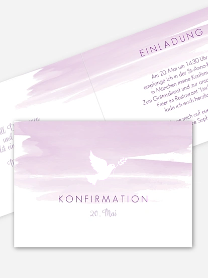 Konfirmationseinladung Aquarellbild