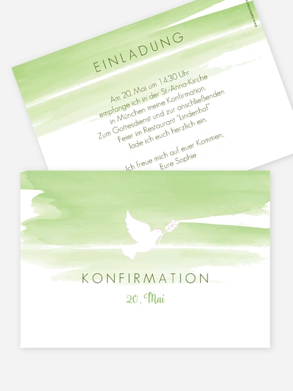 Konfirmationseinladung Aquarellbild