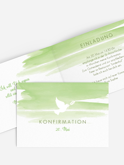 Konfirmationseinladung Aquarellbild