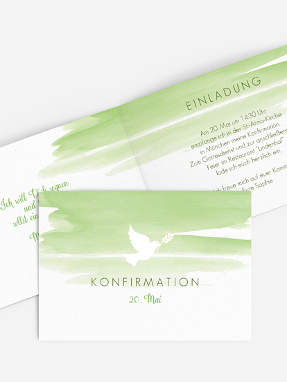 Konfirmationseinladung Aquarellbild