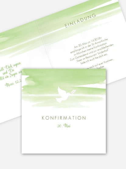 Konfirmationseinladung Aquarellbild