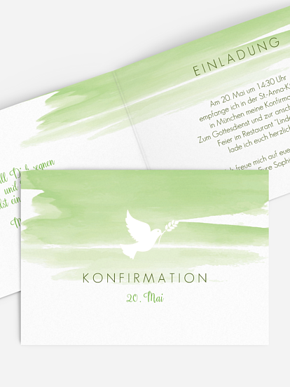 Konfirmationseinladung Aquarellbild