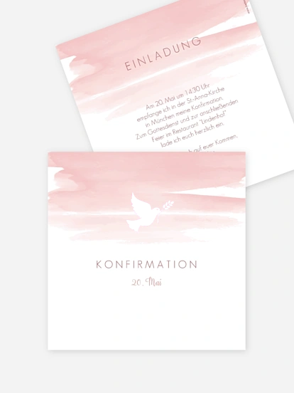 Konfirmationseinladung Aquarellbild