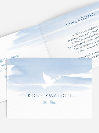 Konfirmationseinladung Aquarellbild