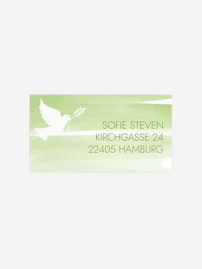 Empfängeraufkleber Konfirmation und Kommunion Aquarellbild