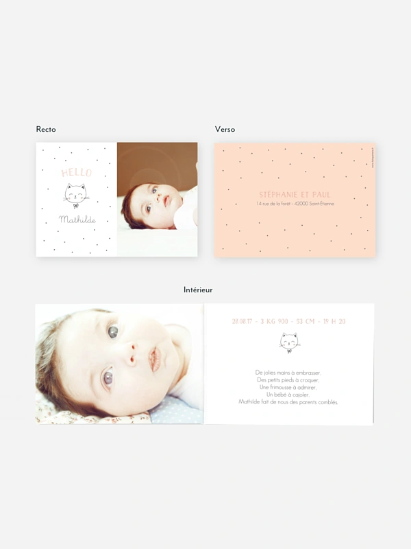 Faire-part naissance Chaton
