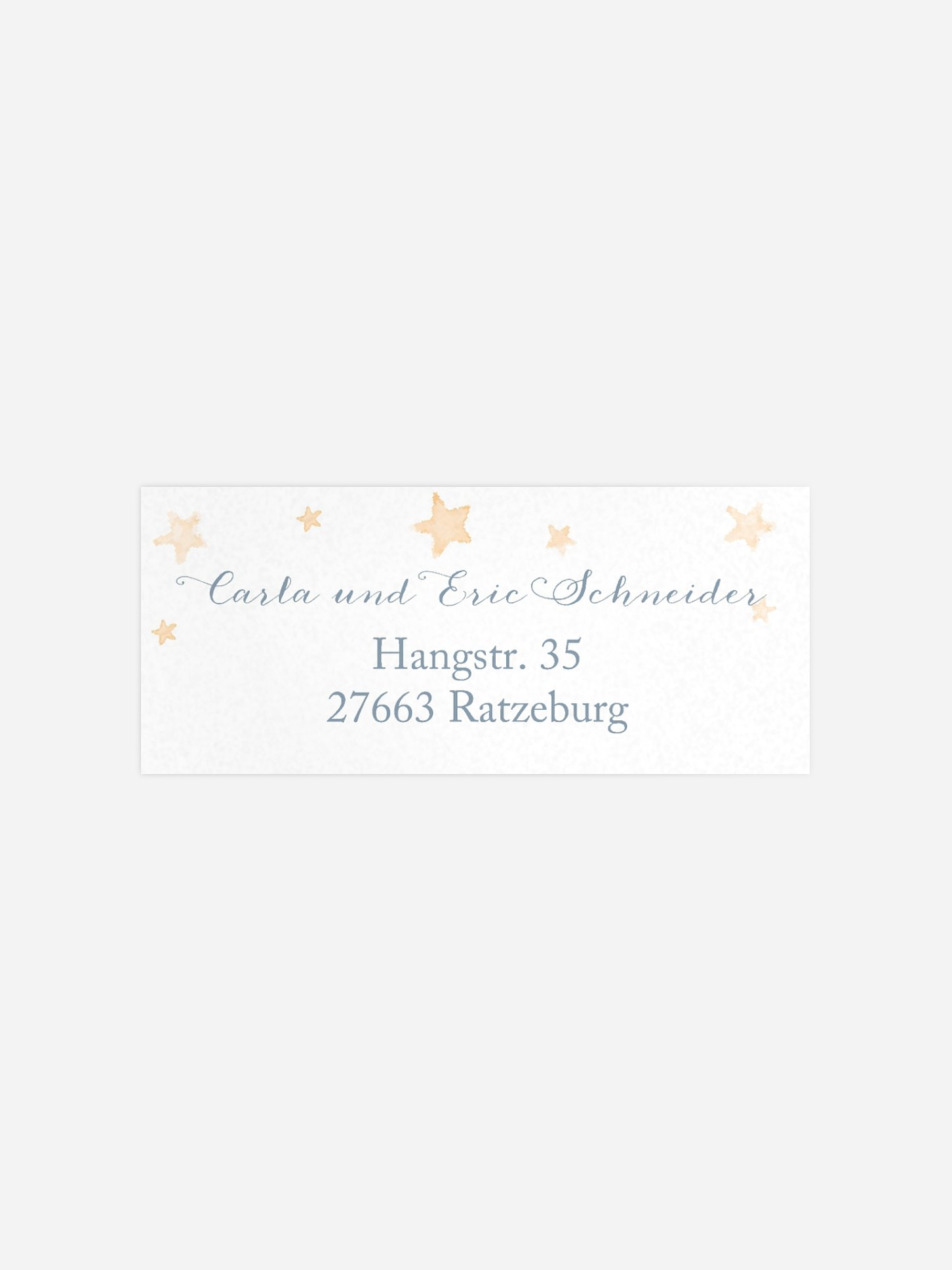 Absenderaufkleber Geburt Sternennacht