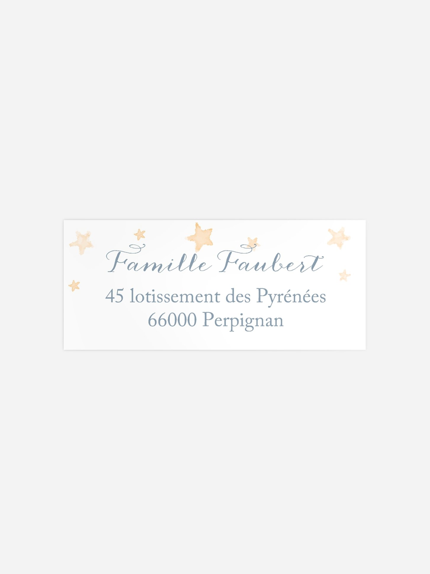 Étiquette expéditeur naissance Nuit étoilée