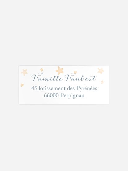 Étiquette expéditeur naissance Nuit étoilée