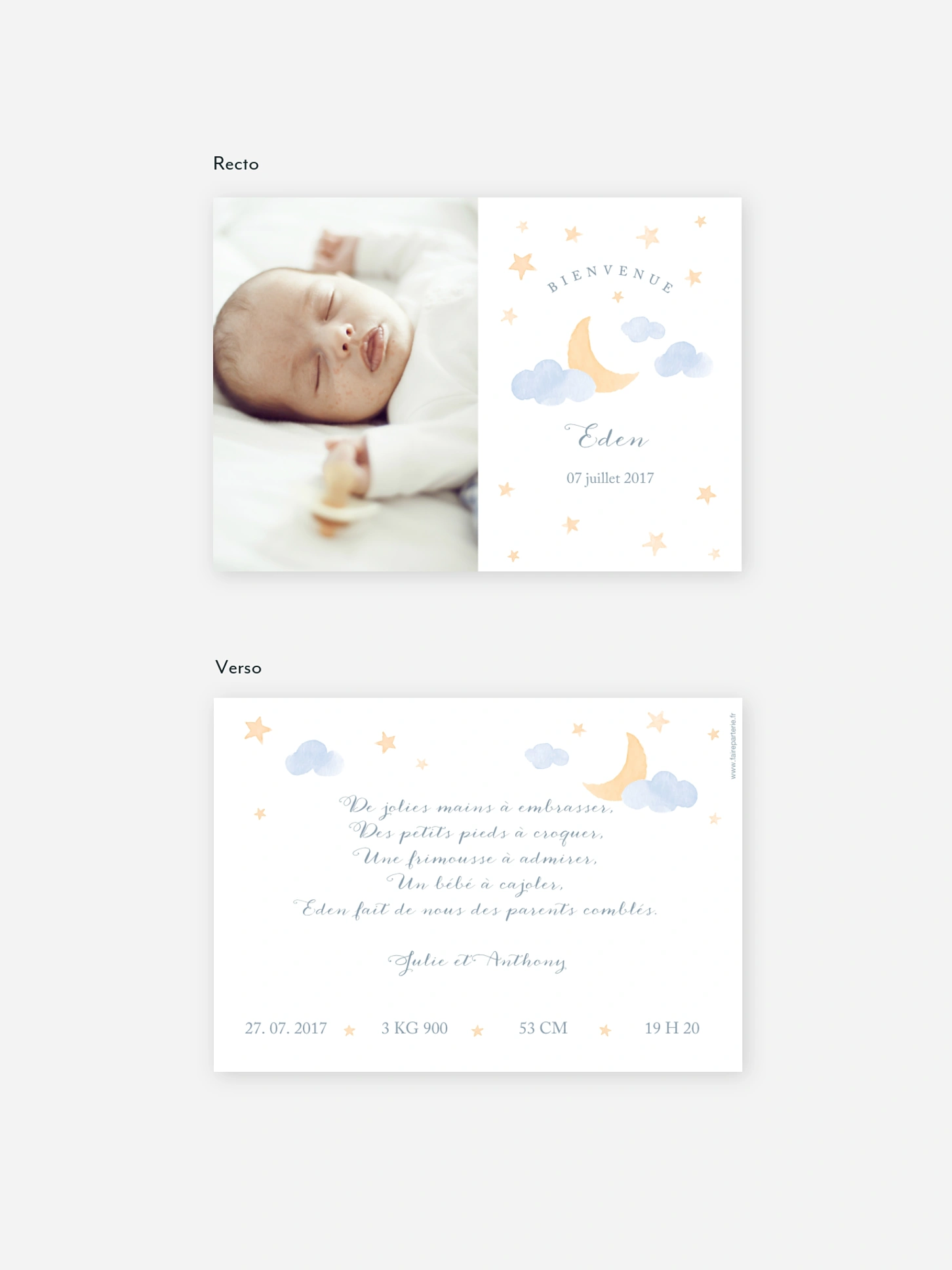 Faire-part naissance Nuit étoilée