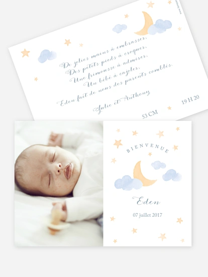 Faire-part naissance Nuit étoilée