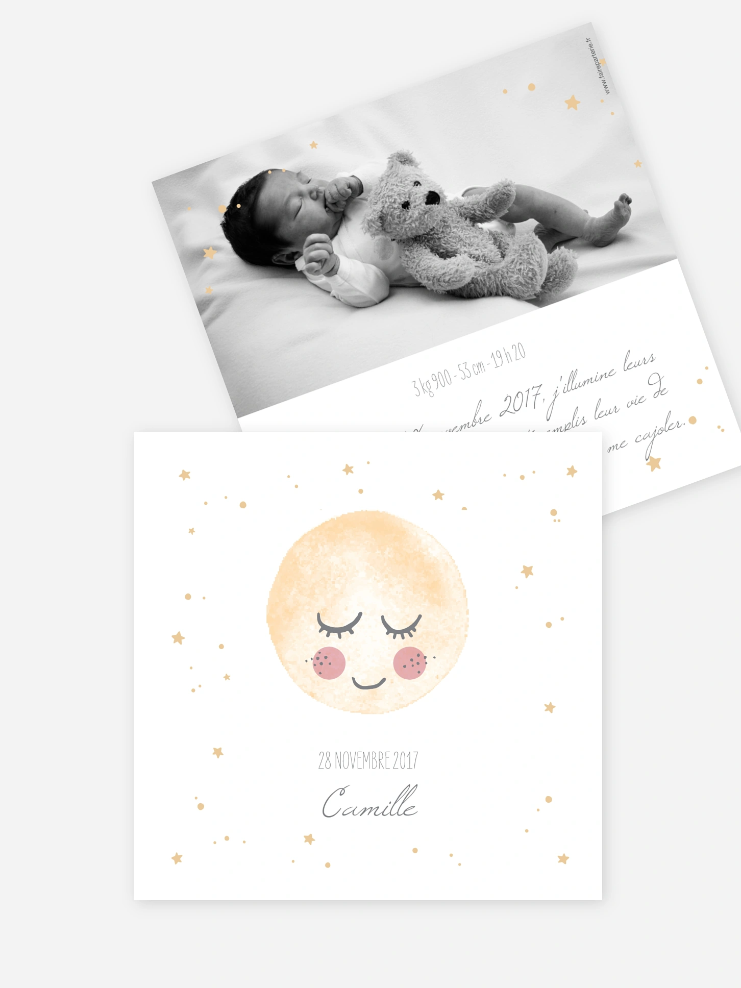 Faire-part naissance Pleine lune