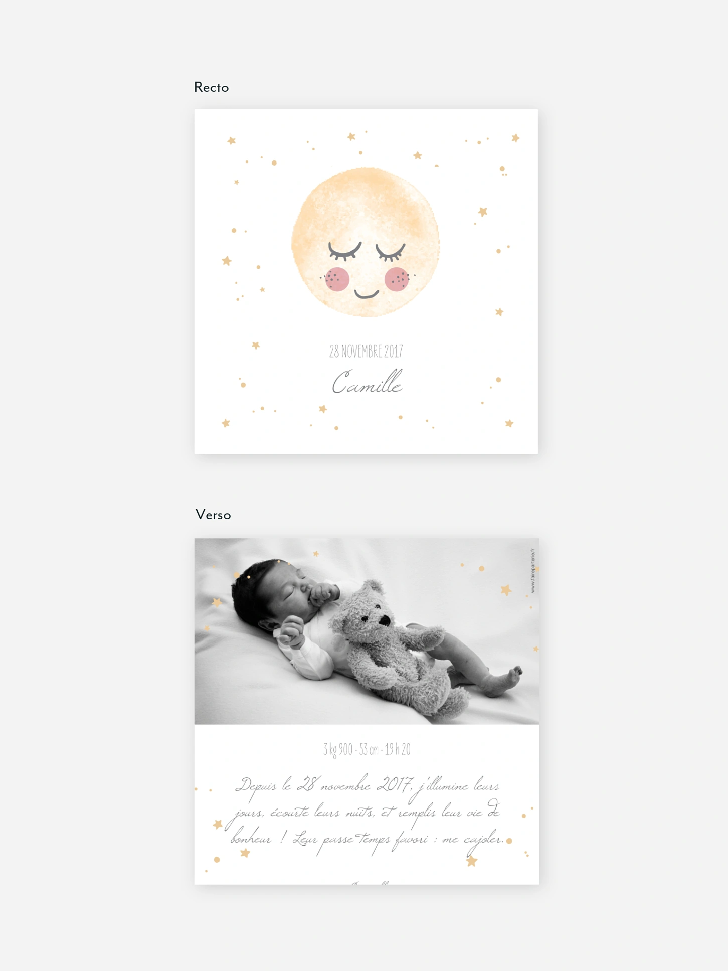 Faire-part naissance Pleine lune