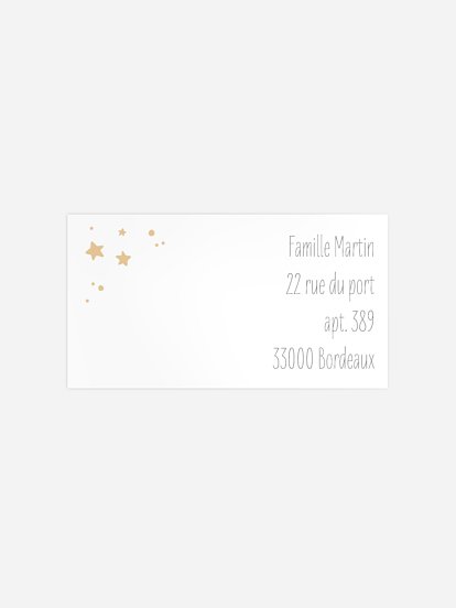 Étiquette destinataire naissance Pleine lune