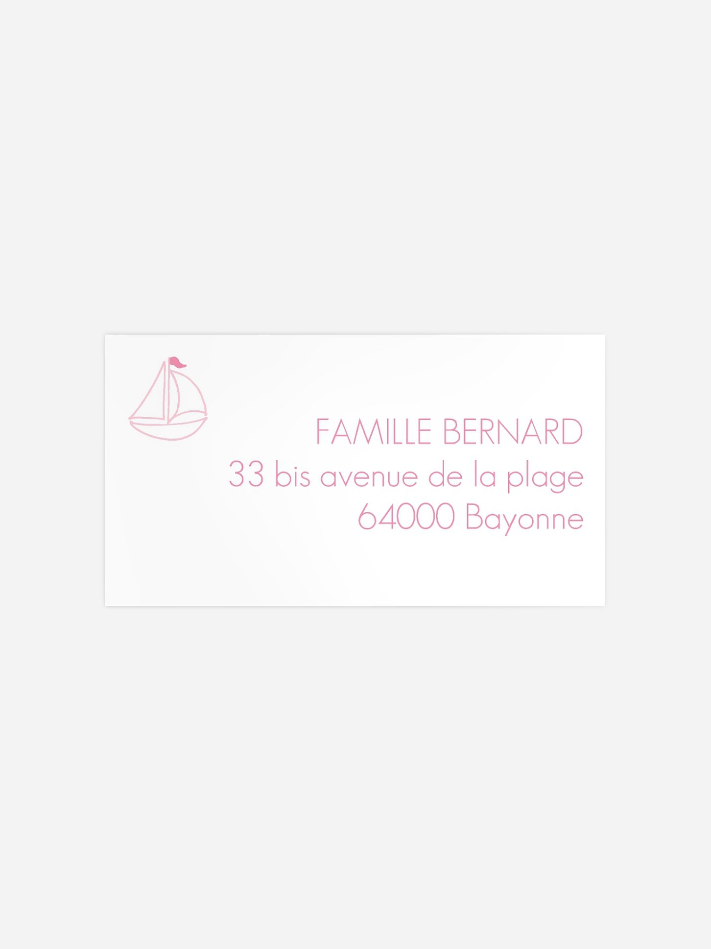 Étiquette destinataire naissance Petit bateau