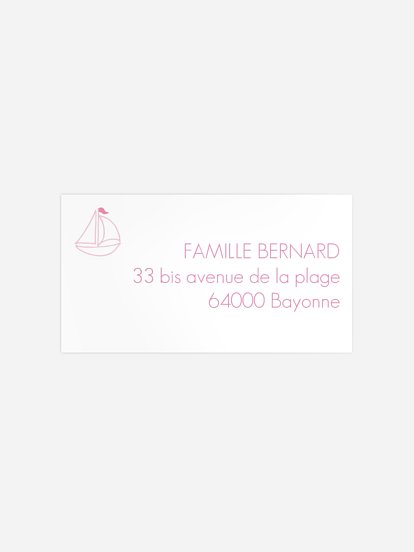 Étiquette destinataire naissance Petit bateau