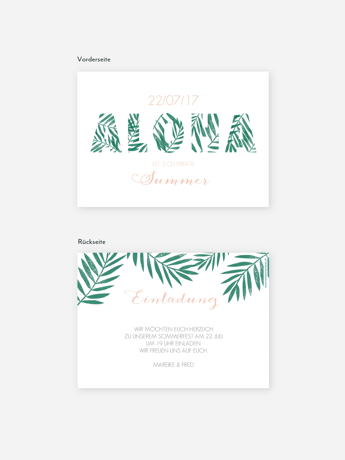 Partyeinladung Aloha