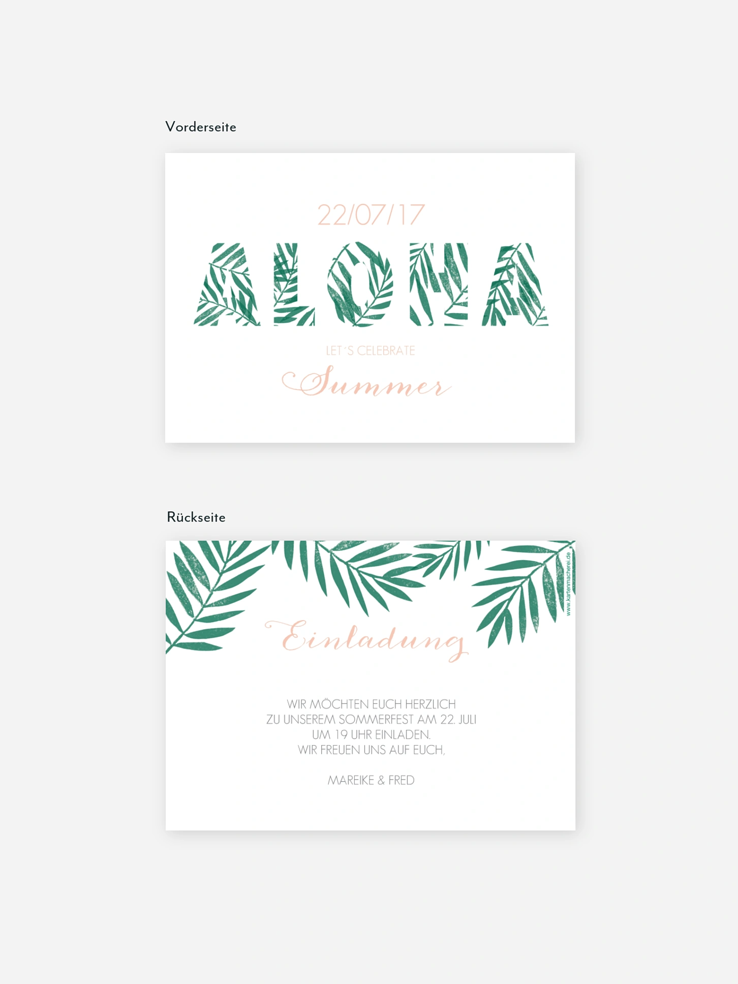 Partyeinladung Aloha